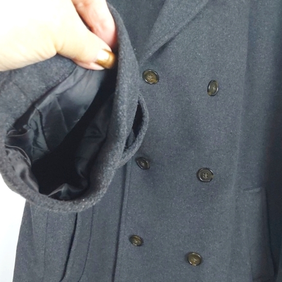 Ralph Lauren Mens Dark Gray Double-Breasted Pea Coat Wool Labrada Luxe Sz.44 - Picture 6 of 14